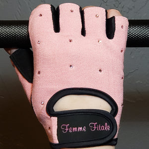 Femme Fitale Pink Swarovski Crystal Womens Fitness Weight Gloves – Femme  Fitale Fitness