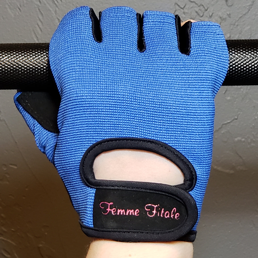 Royal Blue Femme Fitale Fitness Gloves - No Crystals