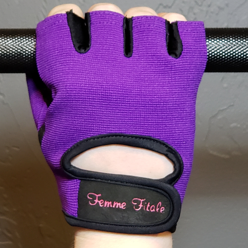 Purple Femme Fitale Fitness Gloves - No Crystals