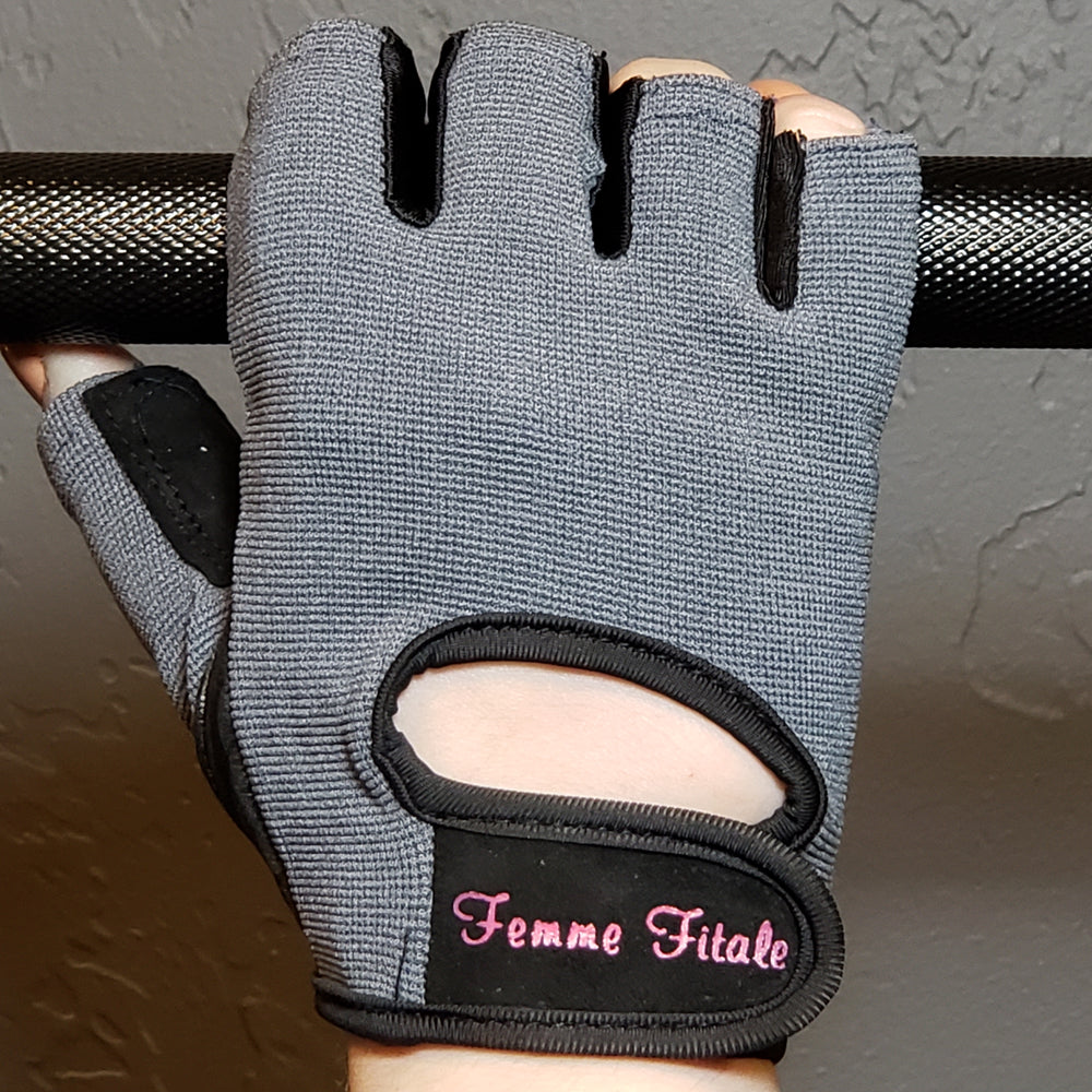 Steel Gray Femme Fitale Fitness Gloves - No Crystals