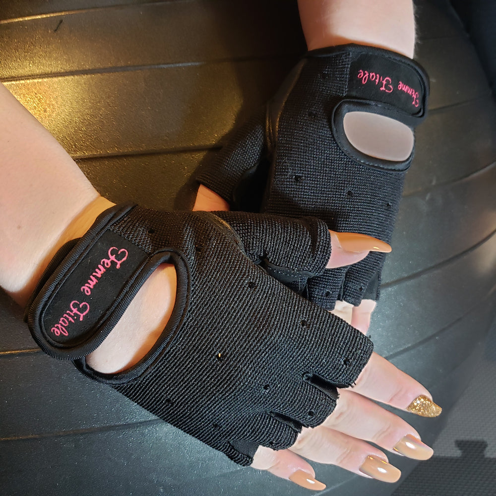 Femme Fitale Black Swarovski Crystal Women's Fitness Weight Gloves
