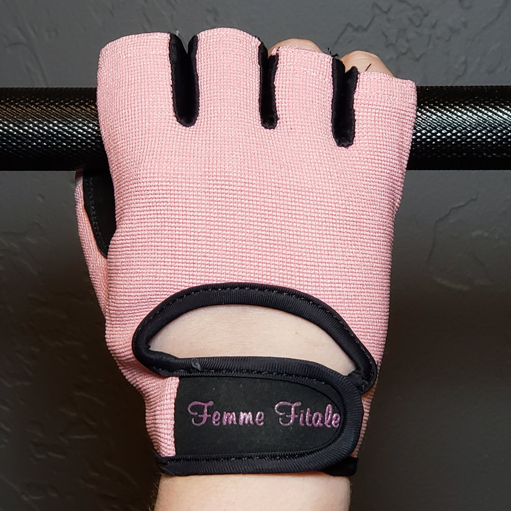 Light Pink Femme Fitale Fitness Gloves - No Crystals