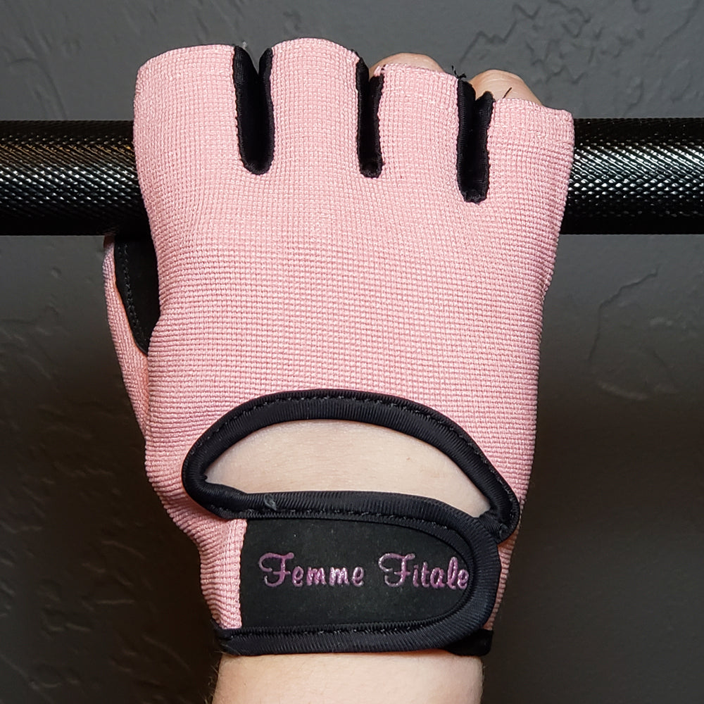 Light Pink Femme Fitale Fitness Gloves No Crystals