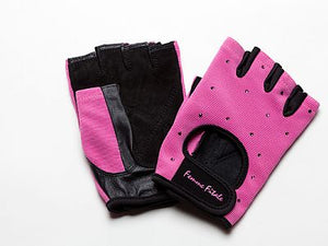 
                  
                    Load image into Gallery viewer, Hot Pink Femme Fitale Fitness Swarovski Crystal Embellished Fitness Gloves
                  
                